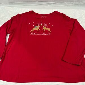 Red Reindeer Games Long Sleeve Shirt woman’s 2X